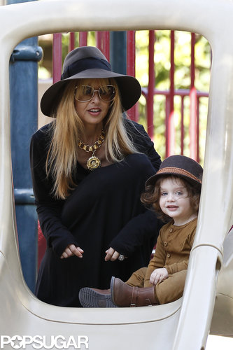 Rachel Zoe Slides With Skyler During Park Playtime Rachel Zoe Slides With Skyler During Park Playtime