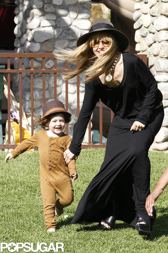Rachel Zoe Slides With Skyler During Park Playtime Rachel Zoe Slides With Skyler During Park Playtime