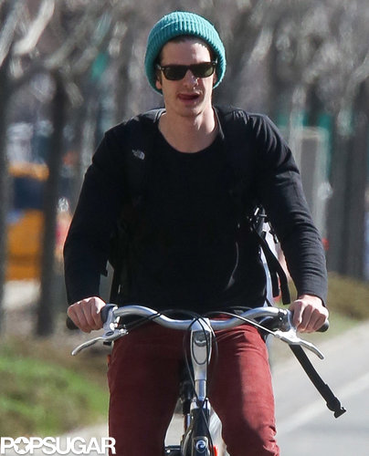 Andrew Garfield Bikes in NYC While Emma Stone Bags an Australian Cover Andrew Garfield Bikes in NYC While Emma Stone Bags an Australian Cover