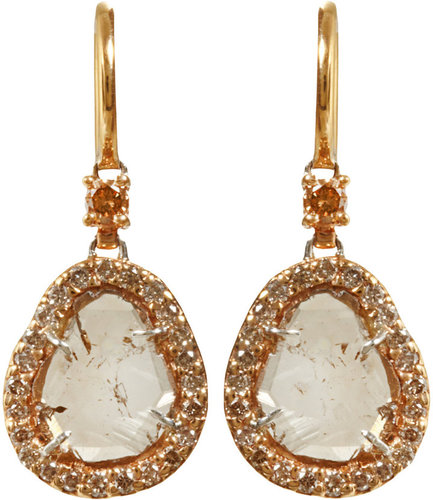 Sharon Khazzam Brown Diamond Slice Earrings