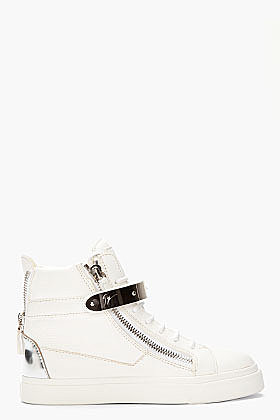 GIUSEPPE ZANOTTI Off-White Leather London Donna Sneakers