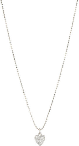 Jennifer Meyer Pave Diamond Heart Pendant Necklace