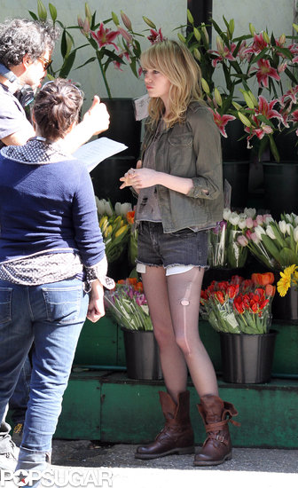 Emma Stone ran lines on the set of Birdman in NYC.
Emma Stone ran lines on the set of Birdman in NYC.