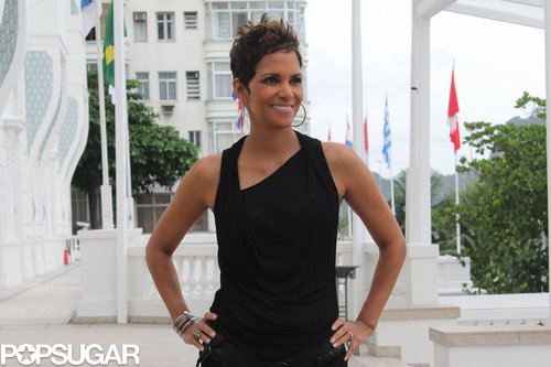 Halle Berry posed during a press appearance in Brazil.
Halle Berry posed during a press appearance in Brazil.
