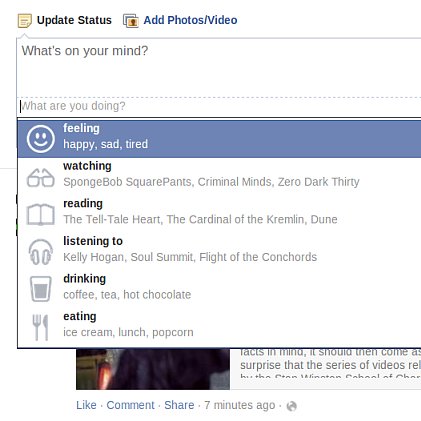 Facebook Status Emoticons