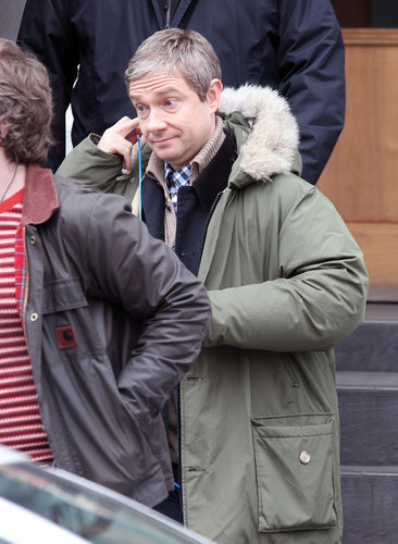 Benedict and Martin Return to Set on Sherlock Season 3 Benedict and Martin Return to Set on Sherlock Season 3