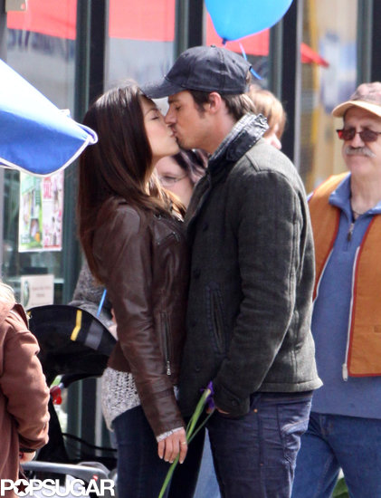 Kristin Kreuk and Jay Ryan kissed on the set of Beauty and the Beast in Toronto on Tuesday.
Kristin Kreuk and Jay Ryan kissed on the set of Beauty and the Beast in Toronto on Tuesday.