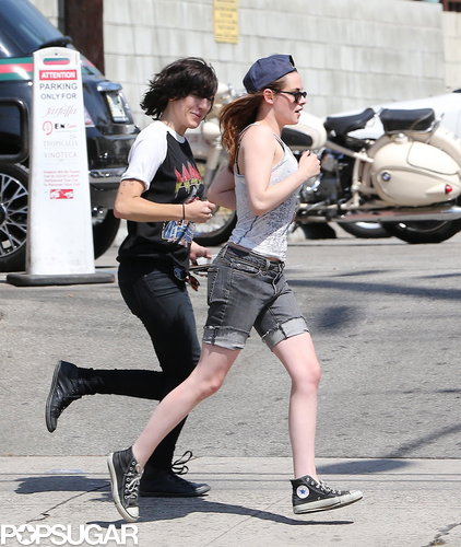 Kristen Stewart and a friend hopped into a waiting car.
Kristen Stewart and a friend hopped into a waiting car.