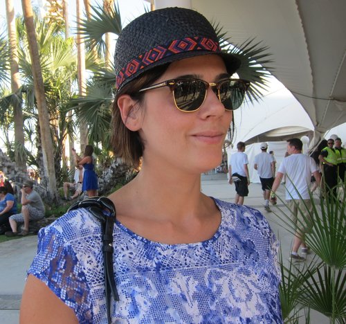 A raffia hat with tribal accent came with an unexpected minibrim. It's a shape we'd love to see more of this season.
A raffia hat with tribal accent came with an unexpected minibrim. It's a shape we'd love to see more of this season.