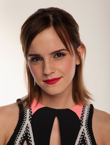 Bold pink lips and a half updo were Emma's choice for this year's People's Choice Awards.
Bold pink lips and a half updo were Emma's choice for this year's People's Choice Awards.
