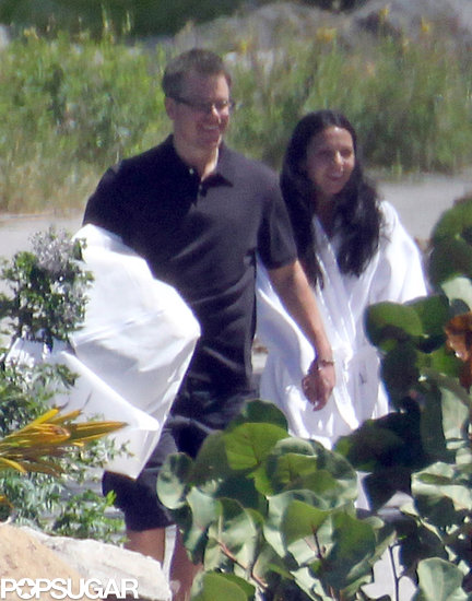 Matt and Luciana Damon Show PDA After Their Big Day Matt and Luciana Damon Show PDA After Their Big Day
