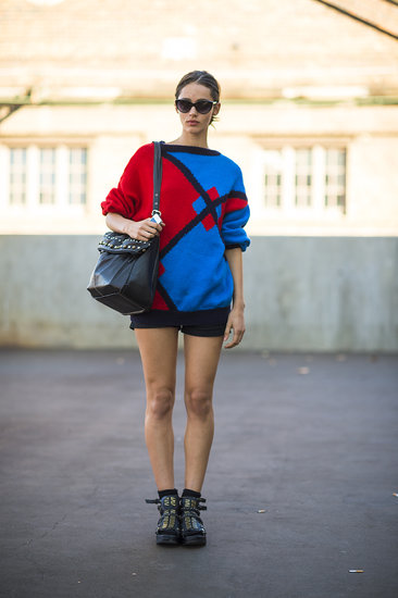 This showgoer's knit supplied a quirky contrast to heavy-soled, buckled boots.
Source: Le 21ème | Adam Katz Sinding
This showgoer's knit supplied a quirky contrast to heavy-soled, buckled boots.
Source: Le 21ème | Adam Katz Sinding
