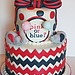 Pink, Blue, Navy, and Red