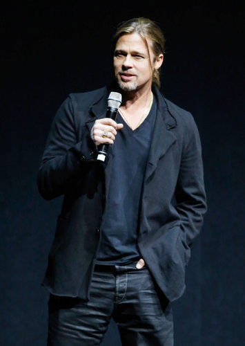 Brad Pitt Says He Made World War Z For His "Boys" at CinemaCon Brad Pitt Says He Made World War Z For His "Boys" at CinemaCon