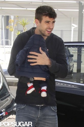 Gerard Pique carried his son, Milan, in Barcelona.
Gerard Pique carried his son, Milan, in Barcelona.