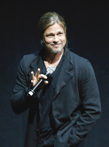 Brad Pitt Says He Made World War Z For His "Boys" at CinemaCon Brad Pitt Says He Made World War Z For His "Boys" at CinemaCon