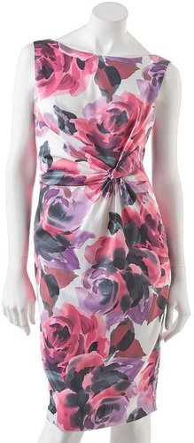 Suite 7 floral knot-front sheath dress