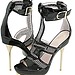 Emilio Pucci - Patent Net Ankle Strap Sandal (Black Patent)