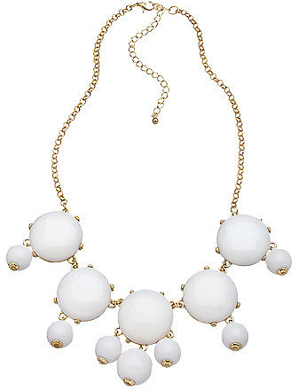 Blu Bijoux Gold and White Single Bubble Necklace