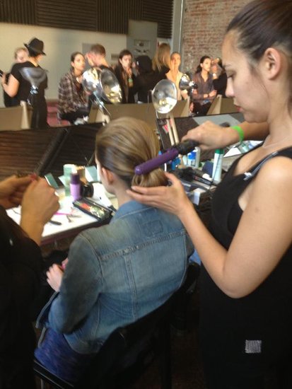 To create an indent at the top of the bun, a warm curling iron was used. The crease could be the perfect base for a veil.
To create an indent at the top of the bun, a warm curling iron was used. The crease could be the perfect base for a veil.