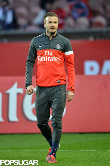David Beckham played with his team Paris Saint-Germain yesterday.
David Beckham played with his team Paris Saint-Germain yesterday.