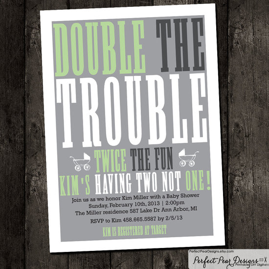 Double the Trouble Invitation Double the Trouble Invitation
