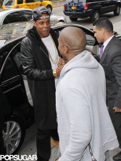 Jay-Z shook hands with Kanye West.
Jay-Z shook hands with Kanye West.