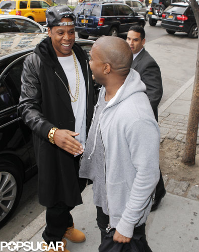 Kanye West met up with Jay-Z.
Kanye West met up with Jay-Z.
