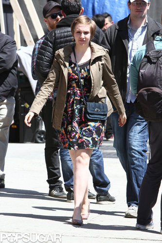 Lena Dunham and Allison Williams Get in Girl Time on Set Lena Dunham and Allison Williams Get in Girl Time on Set