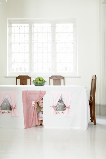 Create a hideaway instantly for your little ones by draping this tablecloth playhouse ($87) over your table. Without messing up the furniture or pulling apart the sofa, you'll easily have a spot where they can escape.
Create a hideaway instantly for your little ones by draping this tablecloth playhouse ($87) over your table. Without messing up the furniture or pulling apart the sofa, you'll easily have a spot where they can escape.