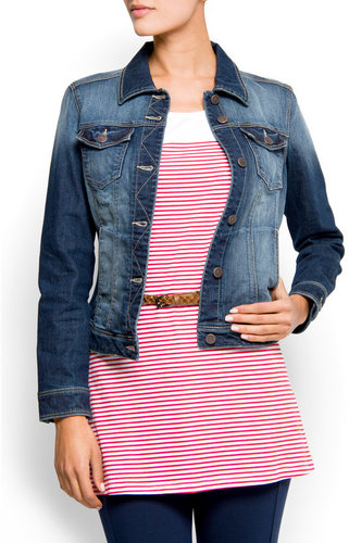 Distressed effect denim jacket