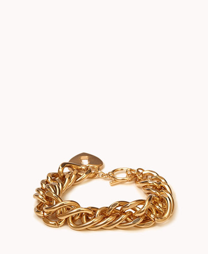 FOREVER 21 Heart Locket Charm Bracelet