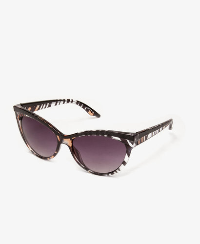 FOREVER 21 F2211 Zebra Print Cat-Eye Sunglasses
