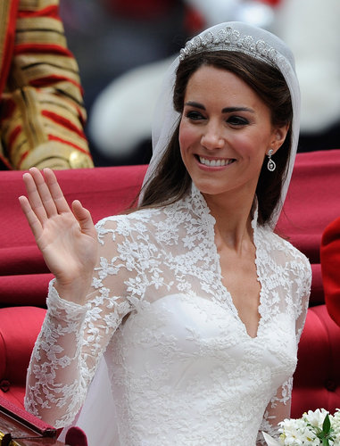 On her wedding day in 2011, Kate's gorgeous blowout was nestled under a delicate crown and long veil.
On her wedding day in 2011, Kate's gorgeous blowout was nestled under a delicate crown and long veil.