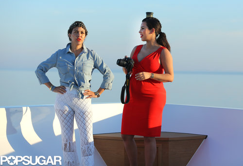 Kim Kardashian and her sister Kourtney admired the view in Greece.
Kim Kardashian and her sister Kourtney admired the view in Greece.