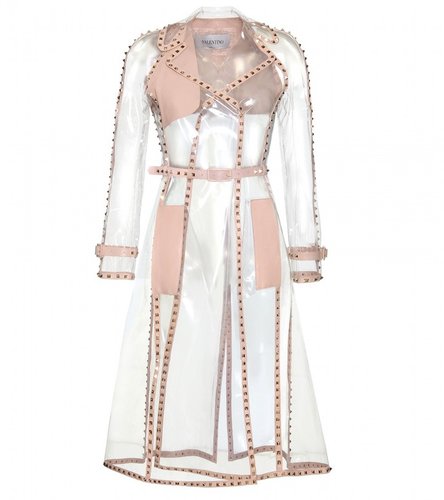 Valentino TRANSPARENT ROCKSTUD TRENCH COAT