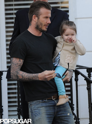 Harper Beckham Smiles Big in London With Dad David Harper Beckham Smiles Big in London With Dad David