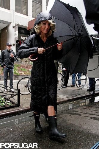 Cameron Diaz wore rain gear on her NYC set.
Cameron Diaz wore rain gear on her NYC set.
