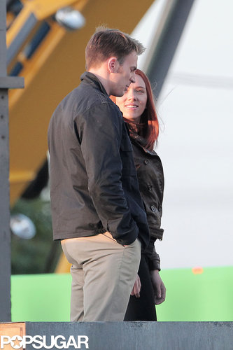 Scarlett Kicks Captain America Filming Into High Gear With Chris Evans Scarlett Kicks Captain America Filming Into High Gear With Chris Evans