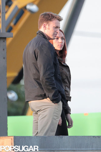Scarlett Kicks Captain America Filming Into High Gear With Chris Evans Scarlett Kicks Captain America Filming Into High Gear With Chris Evans