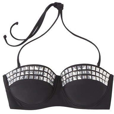 Xhilaration® Junior's Studded Bandeau Swim Top -Black