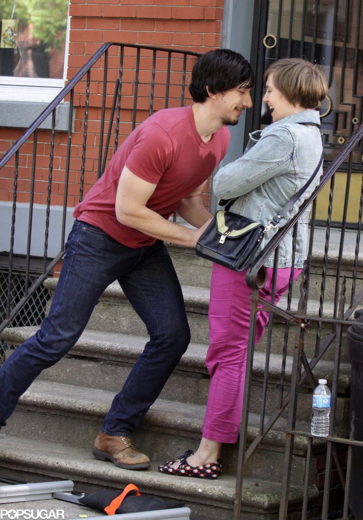 Lena Dunham and Adam Driver filmed a scene for Girls. Lena Dunham and Adam Driver filmed a scene for Girls.