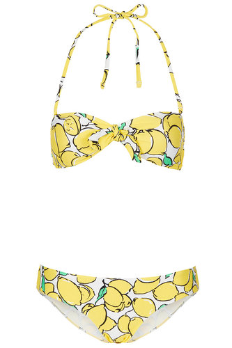Just looking at this Topshop yellow lemon bandeau bikini ($64) makes me happy, so it will be coming with me on all my upcoming pool and beach getaways. I also love that it features a subtly retro feel that will go great with my favorite cat-eye sunglasses."
— Melody Nazarian
Just looking at this Topshop yellow lemon bandeau bikini ($64) makes me happy, so it will be coming with me on all my upcoming pool and beach getaways. I also love that it features a subtly retro feel that will go great with my favorite cat-eye sunglasses."
— Melody Nazarian