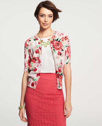 Ann Taylor's Floral-Print Crewneck Cardigan ($78) will be a sweet staple in Mom's Summer wardrobe.
Ann Taylor's Floral-Print Crewneck Cardigan ($78) will be a sweet staple in Mom's Summer wardrobe.