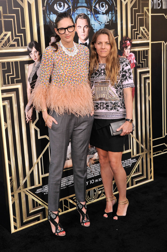Jenna Lyons paired a feather-embellished top with gray trousers, while Courtney Crangi showed off her stems in a black miniskirt, structured top, and black pumps at the Great Gatsby premiere.
Jenna Lyons paired a feather-embellished top with gray trousers, while Courtney Crangi showed off her stems in a black miniskirt, structured top, and black pumps at the Great Gatsby premiere.