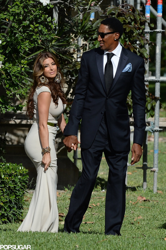 Larsa Pippen and Scottie Pippen were among the guests at Michael Jordan's Palm Beach wedding to Yvette Prieto in April 2013.
Larsa Pippen and Scottie Pippen were among the guests at Michael Jordan's Palm Beach wedding to Yvette Prieto in April 2013.