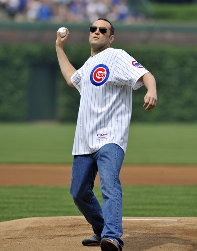 Vince Vaughn took the mound for the Chicago Cubs in June 2011.
Vince Vaughn took the mound for the Chicago Cubs in June 2011.