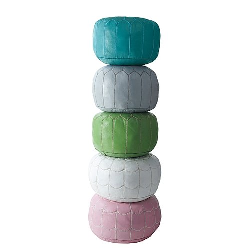 Serena & Lily Moroccan Leather Poufs Serena & Lily Moroccan Leather Poufs