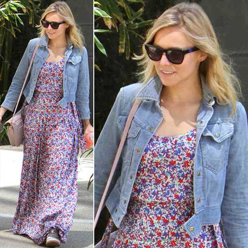 Kristen Bell paired her floral maxi and cropped denim topper with these Westward Leaning sunglasses ($195) and a blush leather crossbody in North Hollywood.
Kristen Bell paired her floral maxi and cropped denim topper with these Westward Leaning sunglasses ($195) and a blush leather crossbody in North Hollywood.