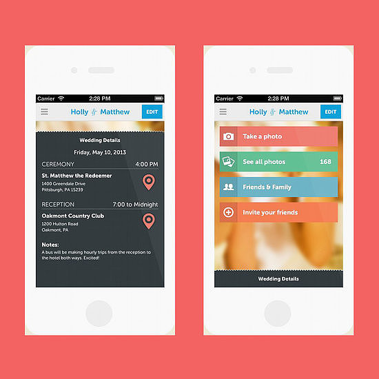 Head over to POPSUGAR Tech to meet your new partner in digital bliss: HitchedPic, an app that creates a custom page for weddings where you can direct guests to share all their photos of your big day, look up essential schedule details, and find venue directions — all in one place.
Head over to POPSUGAR Tech to meet your new partner in digital bliss: HitchedPic, an app that creates a custom page for weddings where you can direct guests to share all their photos of your big day, look up essential schedule details, and find venue directions — all in one place.